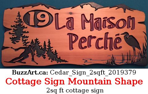 Cottage Sign moutain rustic shape